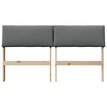Testiera imbottita Grigio scuro 140 cm Pino massello