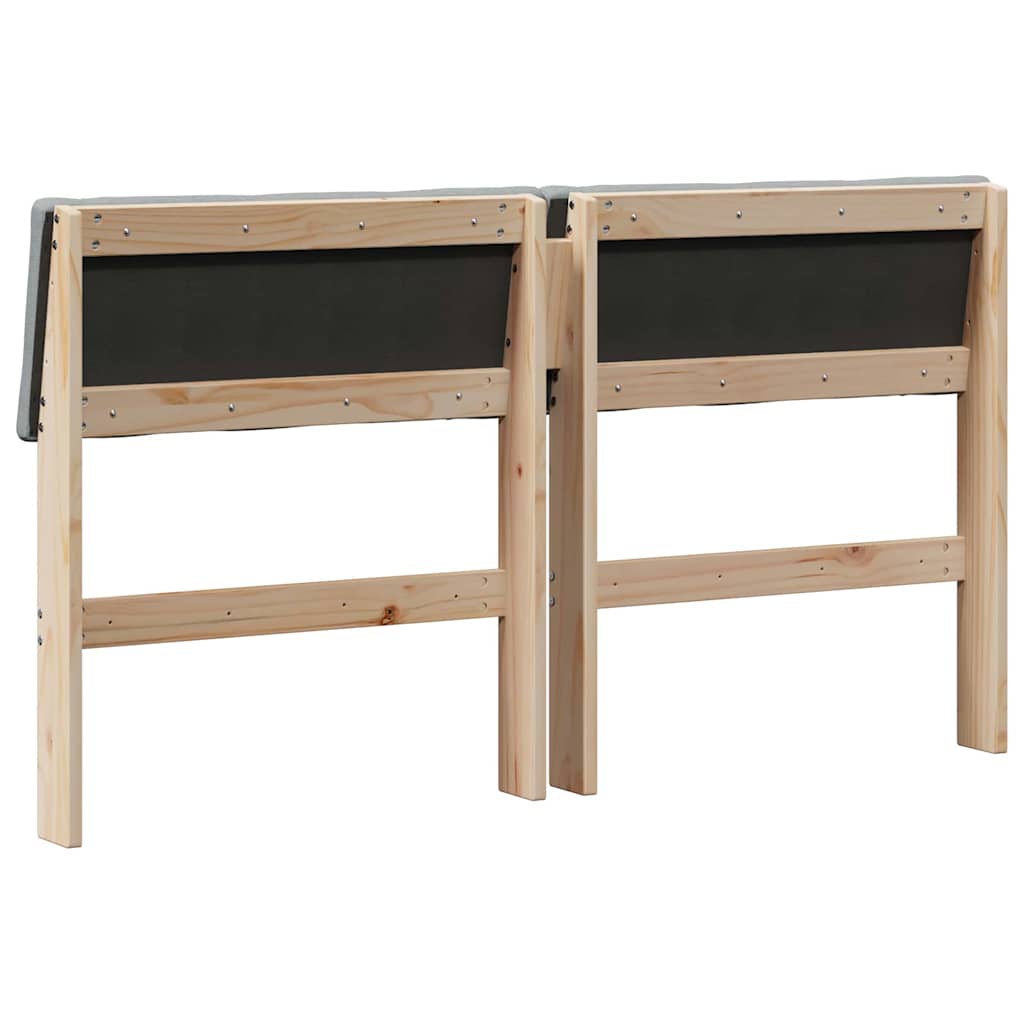 Testiera imbottita Grigio chiaro 135 cm Pino massello