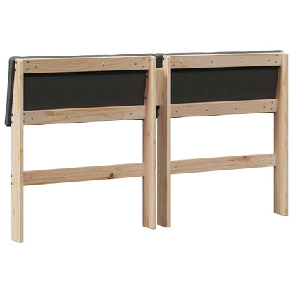 Testiera imbottita Grigio scuro 135 cm Pino massello