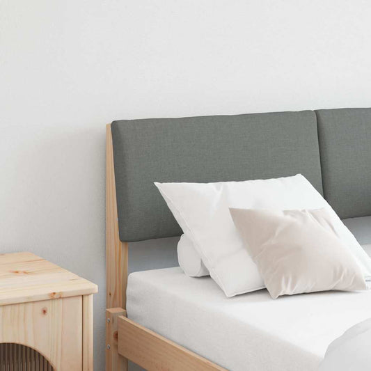 Testiera imbottita Grigio scuro 120 cm Pino massello