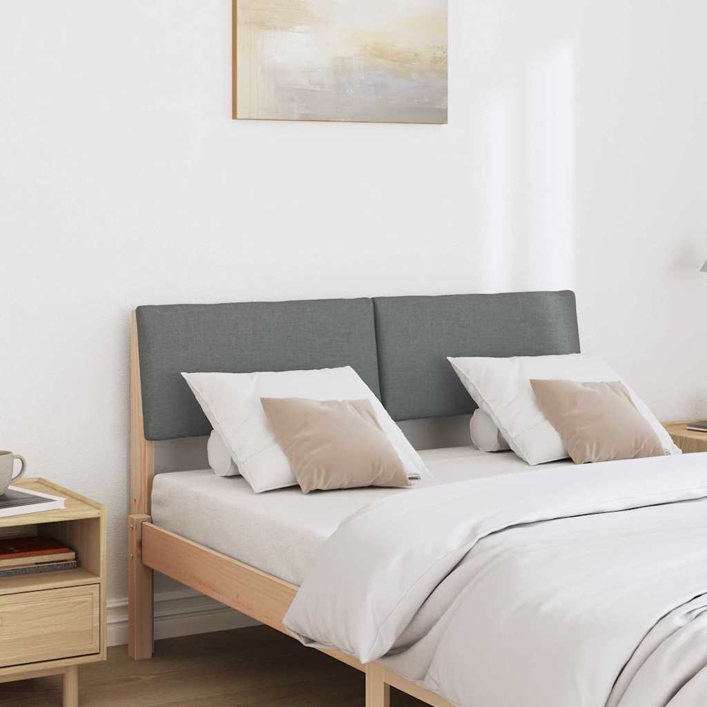 Testiera imbottita Grigio scuro 120 cm Pino massello