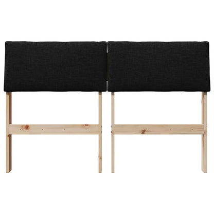 Testiera imbottita Nero 120 cm Pino massello