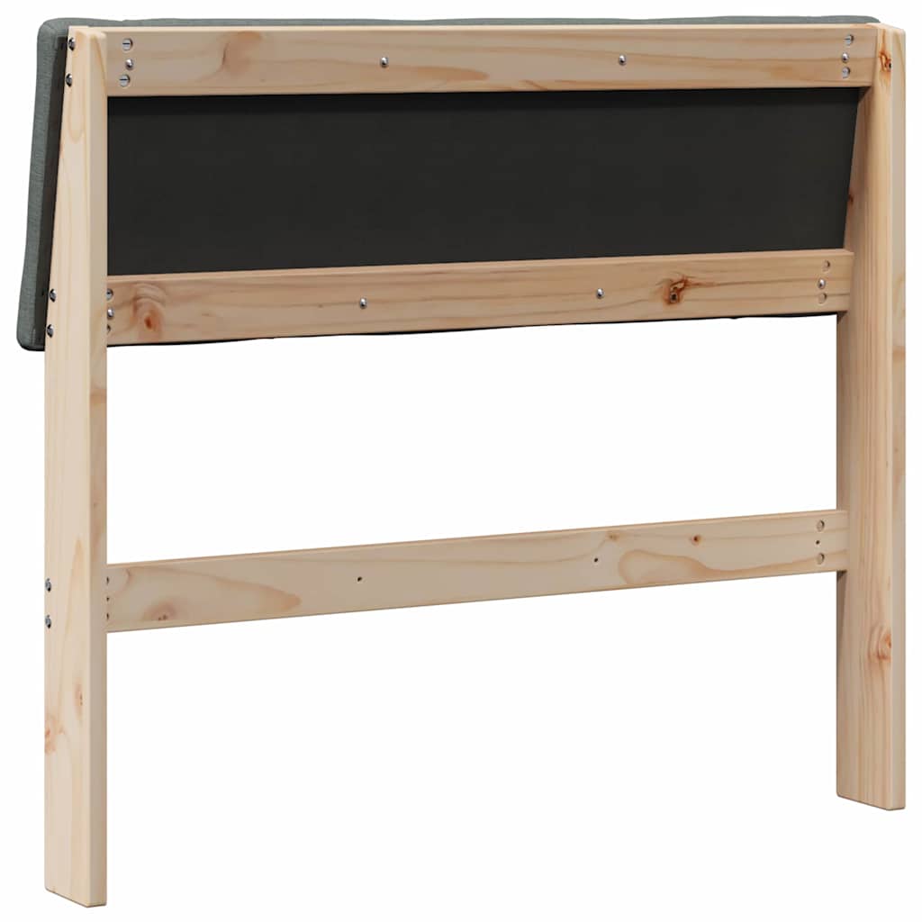 Testiera imbottita Grigio scuro 90 cm Pino massello