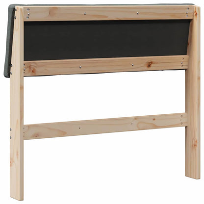 Testiera imbottita Grigio scuro 90 cm Pino massello