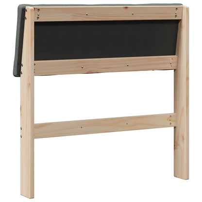 Testiera imbottita Grigio scuro 75 cm Pino massello