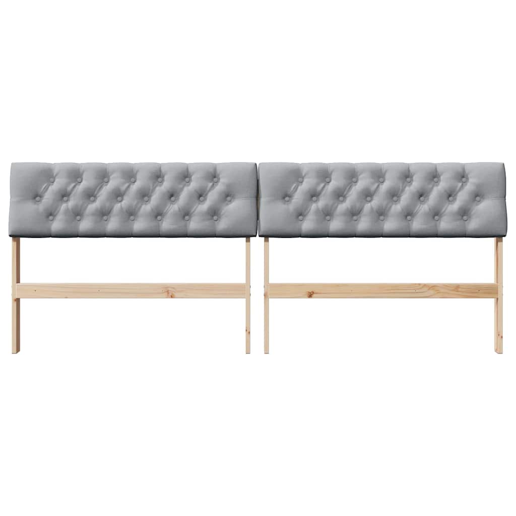 Testiera imbottita Grigio chiaro 200 cm Pino massello