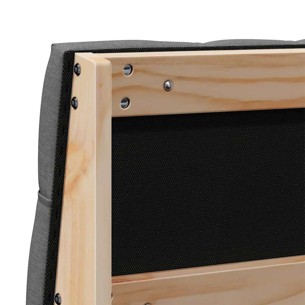 Testiera imbottita Grigio scuro 140 cm Pino massello