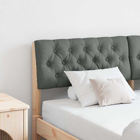 Testiera imbottita Grigio scuro 140 cm Pino massello