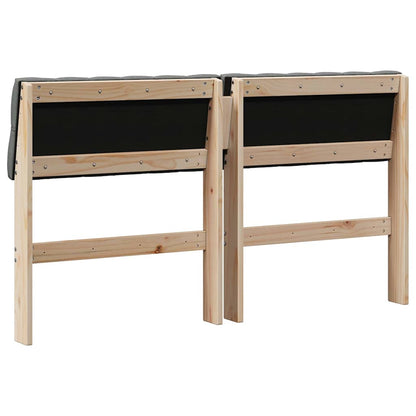 Testiera imbottita Grigio scuro 140 cm Pino massello