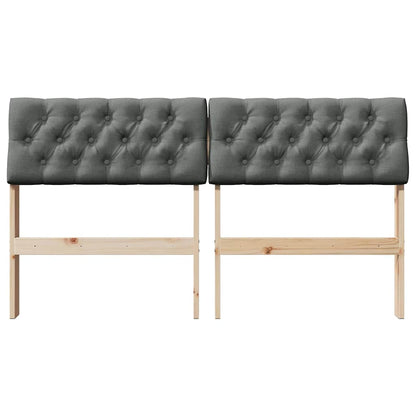 Testiera imbottita Grigio scuro 140 cm Pino massello