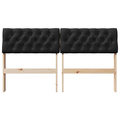 Testiera imbottita Nero 140 cm Pino massello