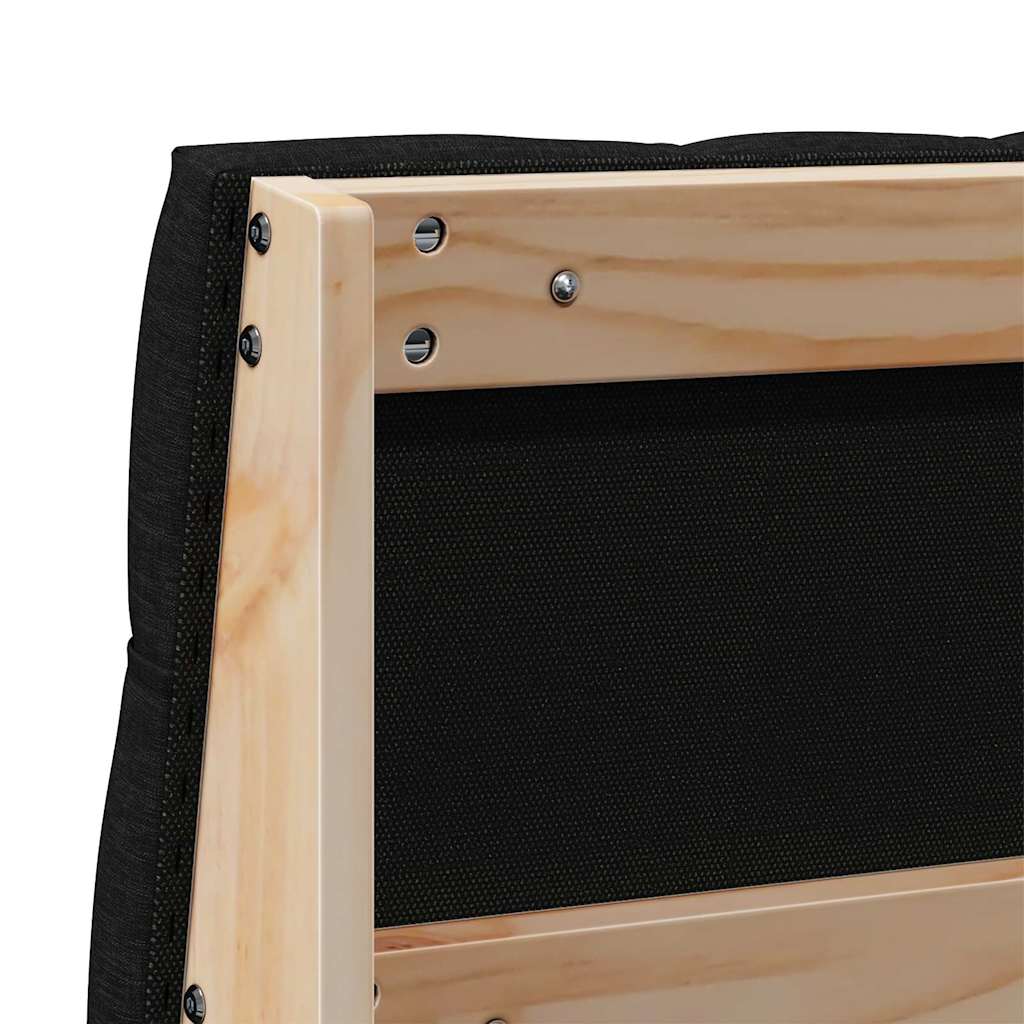 Testiera imbottita Nero 120 cm Pino massello