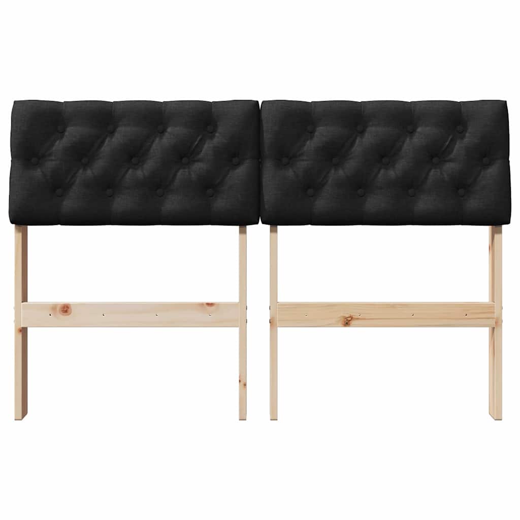 Testiera imbottita Nero 120 cm Pino massello