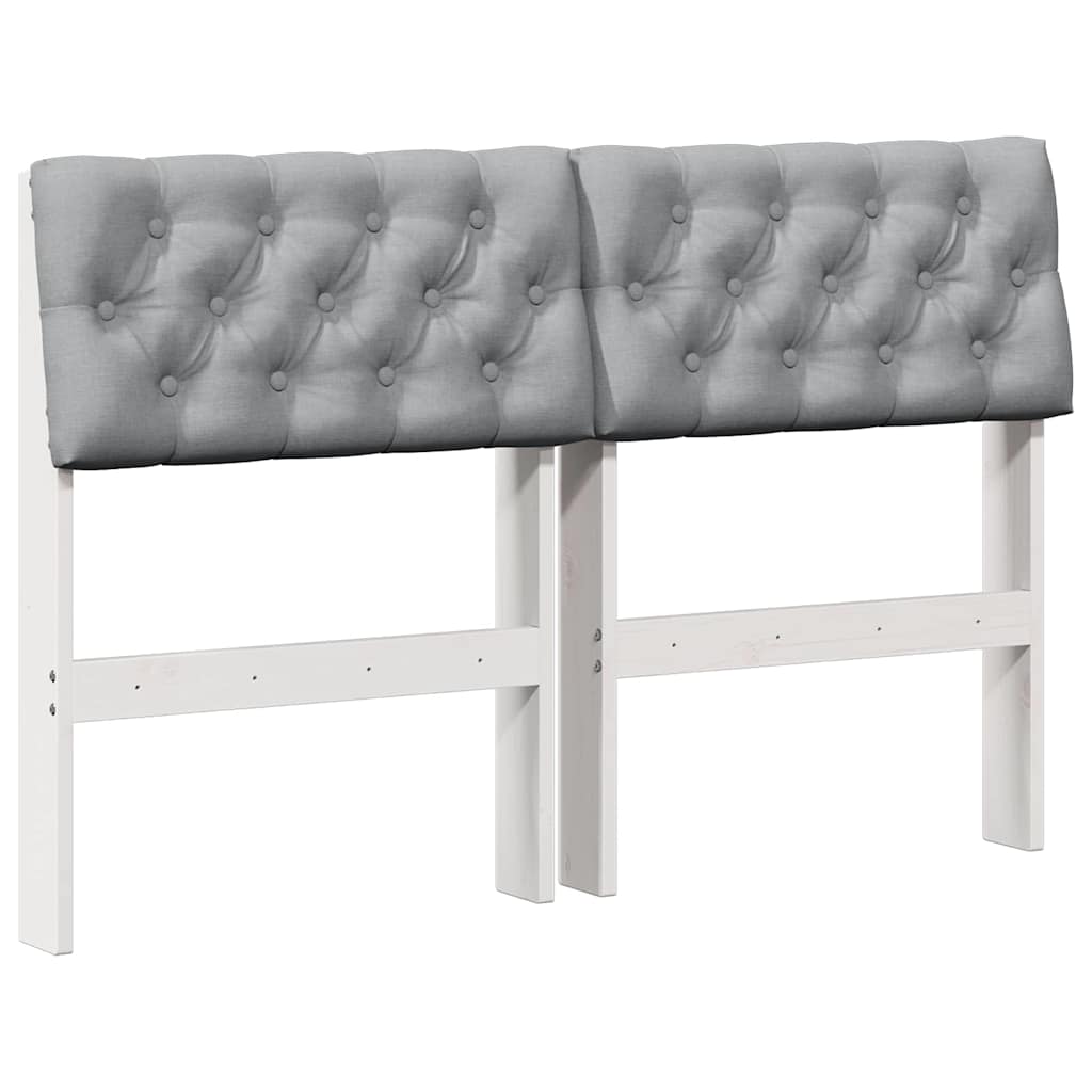 Testiera imbottita Grigio chiaro 120 cm Pino massello