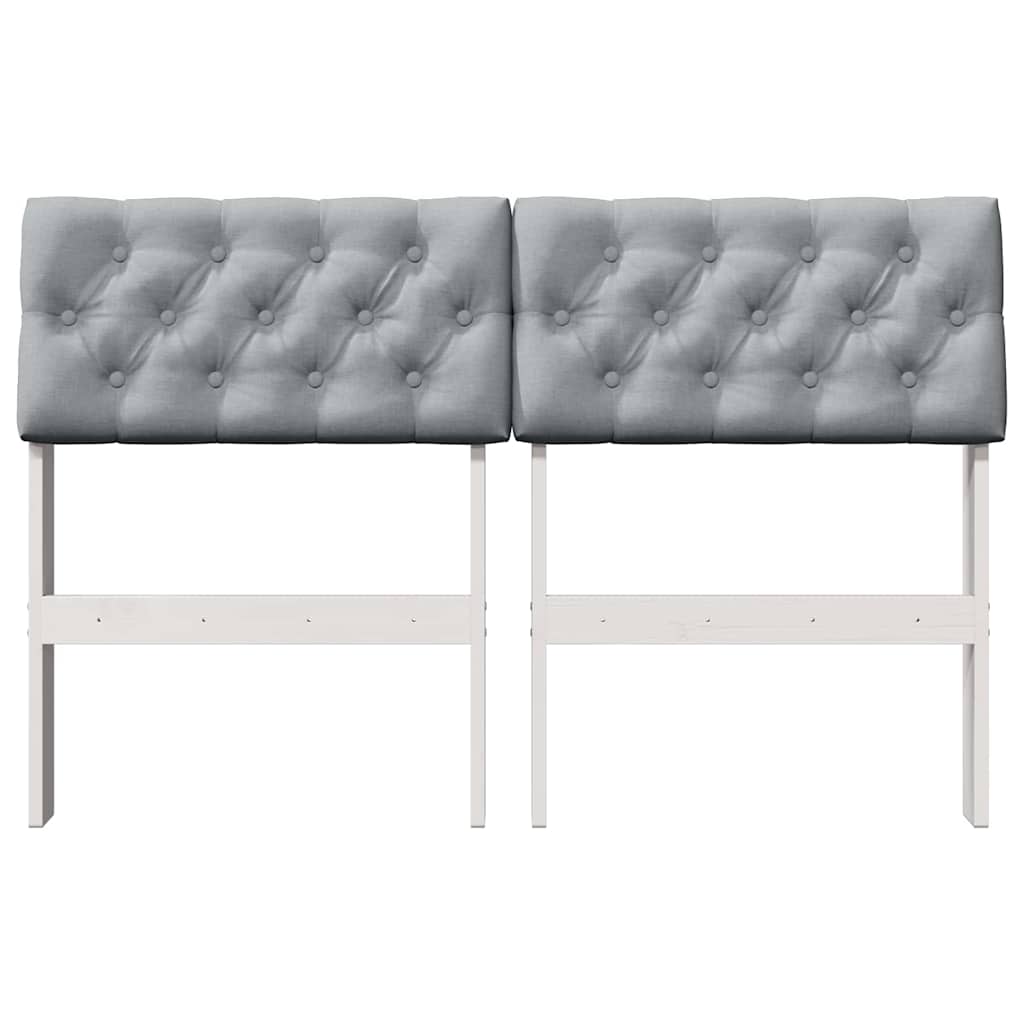 Testiera imbottita Grigio chiaro 120 cm Pino massello