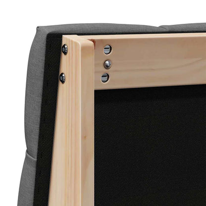 Testiera imbottita Grigio scuro 90 cm Pino massello