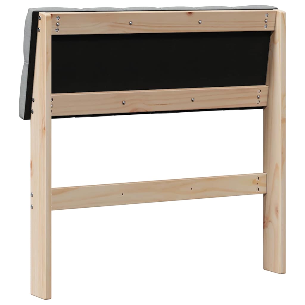 Testiera imbottita Grigio chiaro 75 cm Pino massello