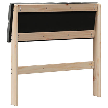 Testiera imbottita Grigio scuro 75 cm Pino massello