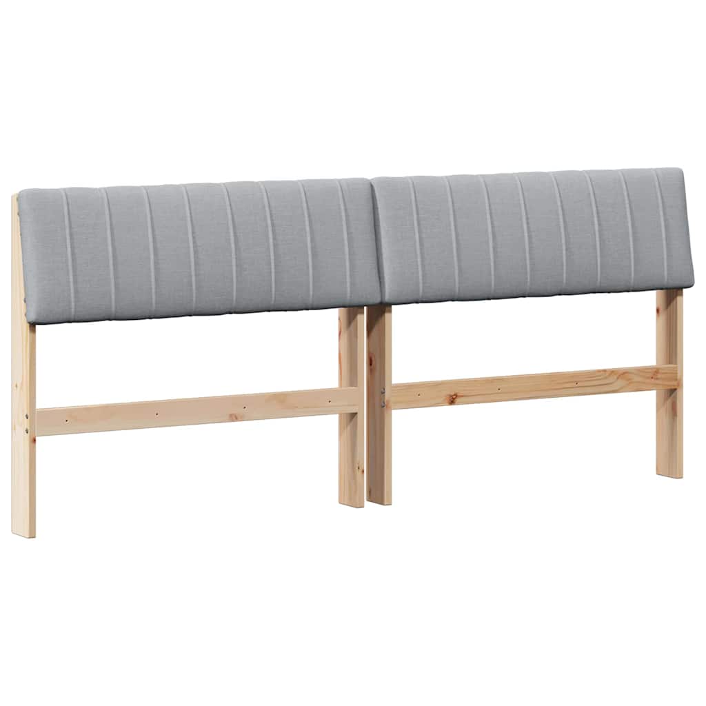 Testiera imbottita Grigio chiaro 180 cm Pino massello