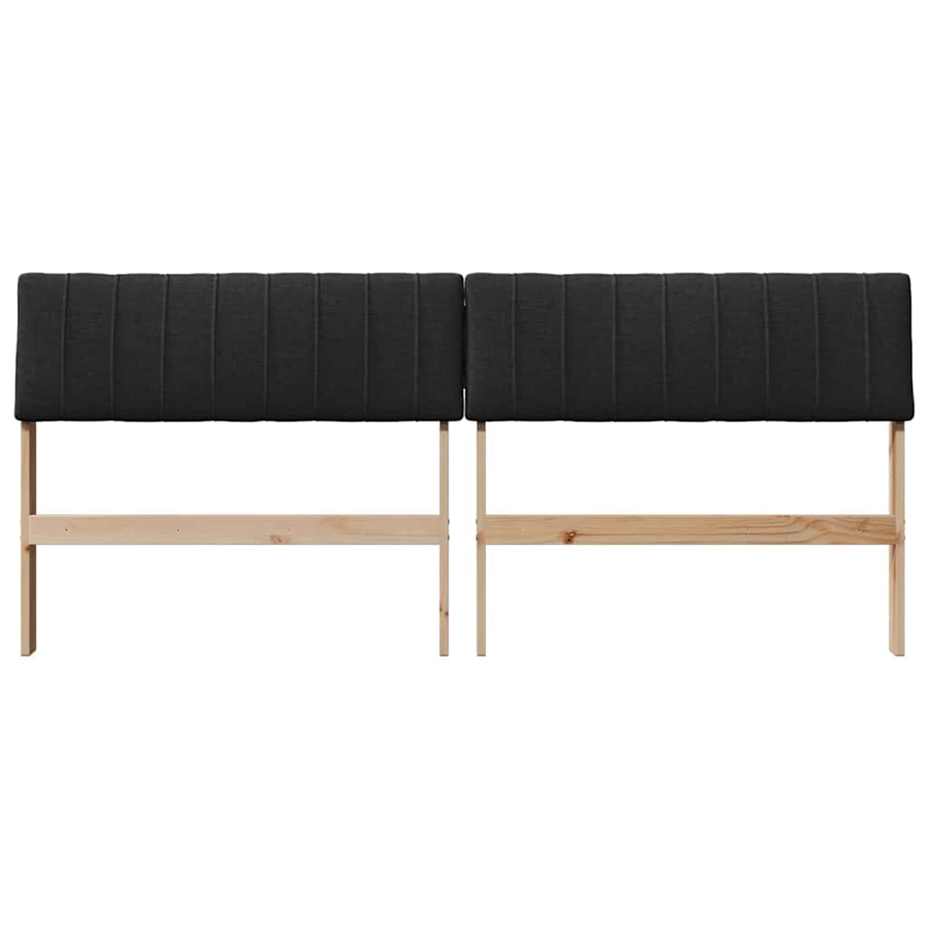 Testiera imbottita Nero 180 cm Pino massello
