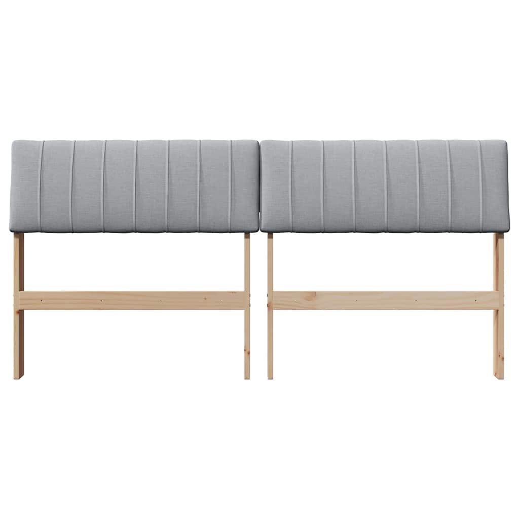 Testiera imbottita Grigio chiaro 150 cm Pino massello