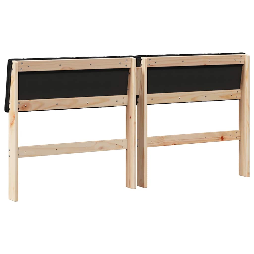 Testiera imbottita Nero 150 cm Pino massello