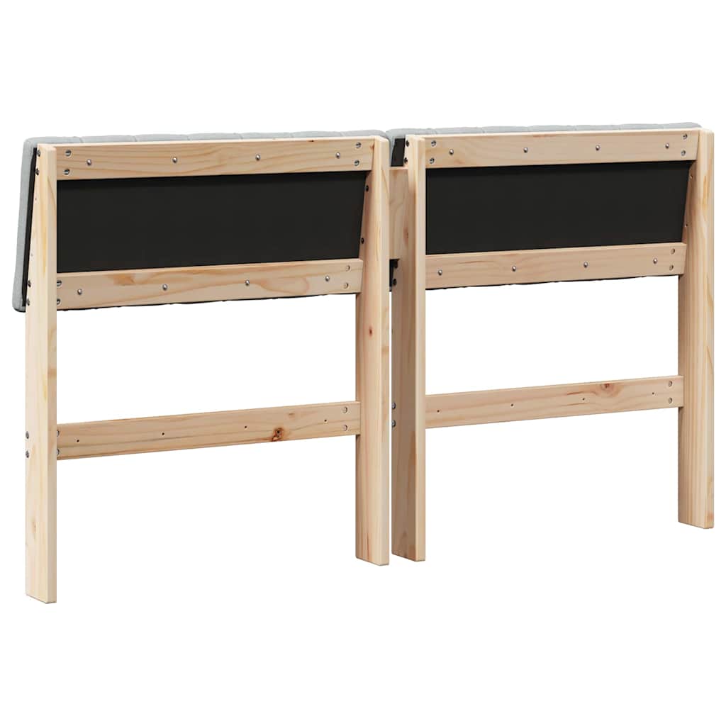 Testiera imbottita Grigio chiaro 140 cm Pino massello