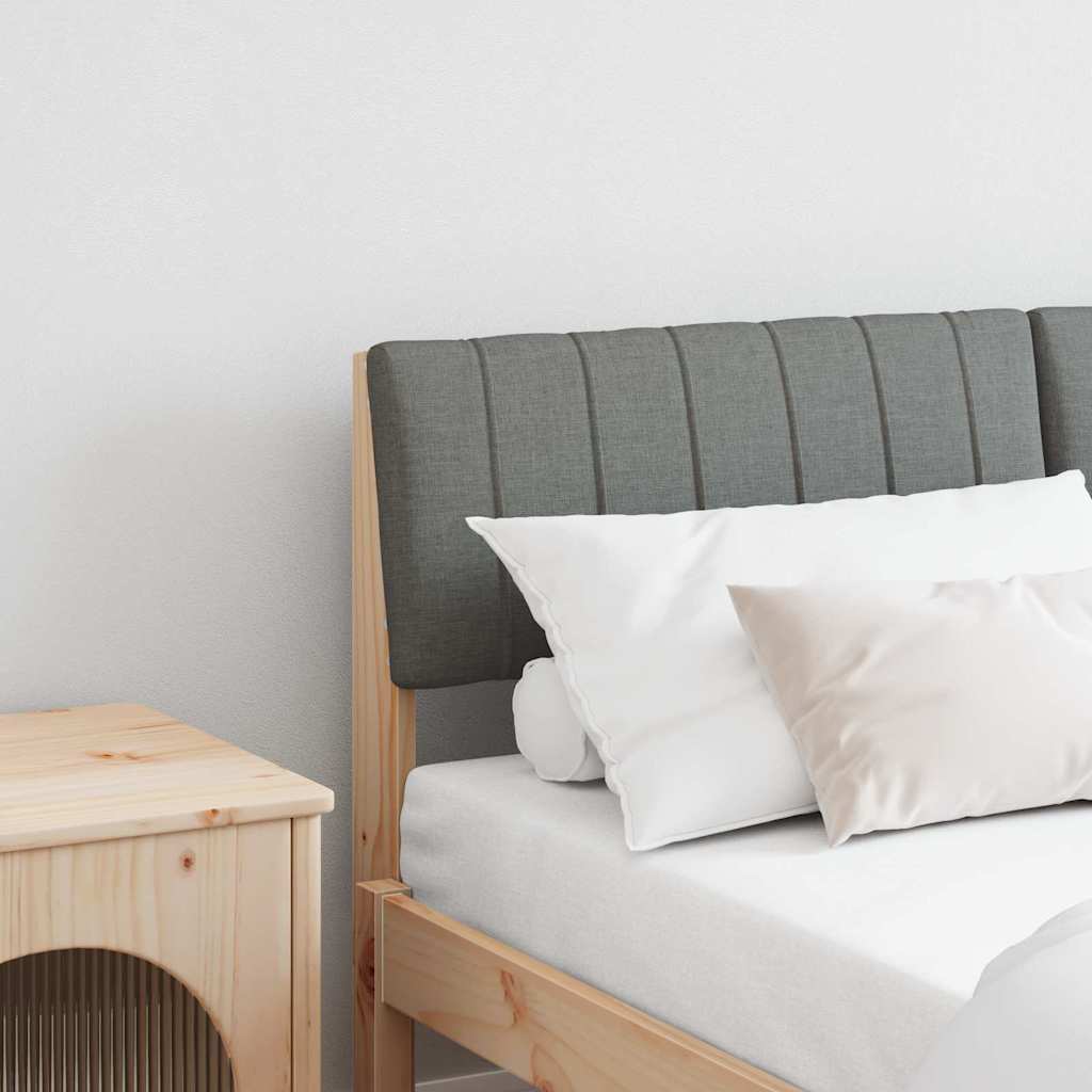 Testiera imbottita Grigio scuro 140 cm Pino massello