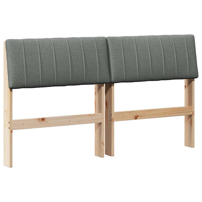 Testiera imbottita Grigio scuro 140 cm Pino massello