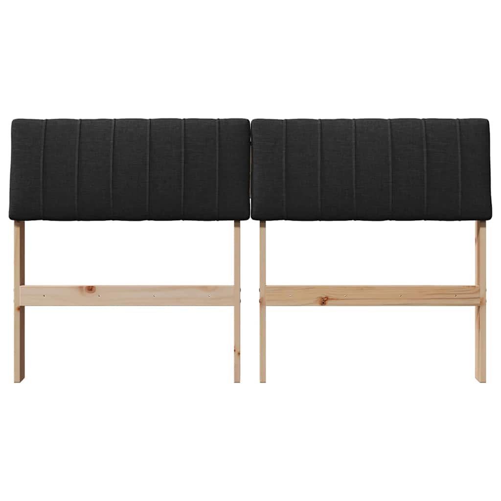 Testiera imbottita Nero 140 cm Pino massello