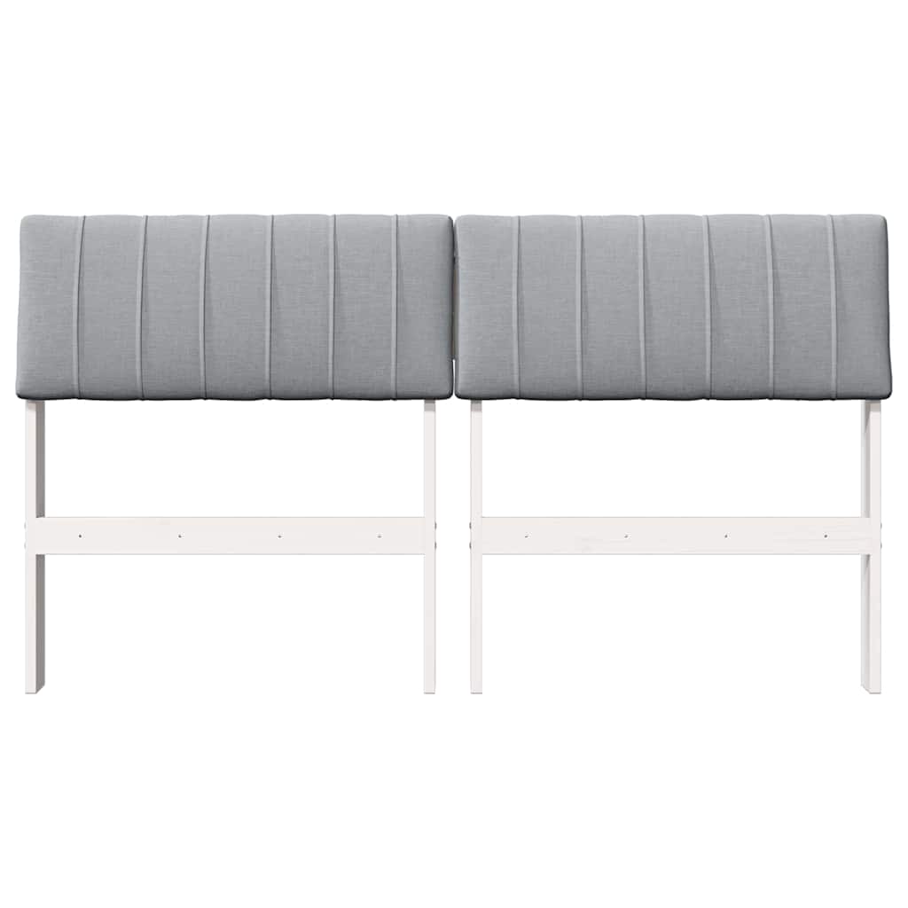 Testiera imbottita Grigio chiaro 140 cm Pino massello