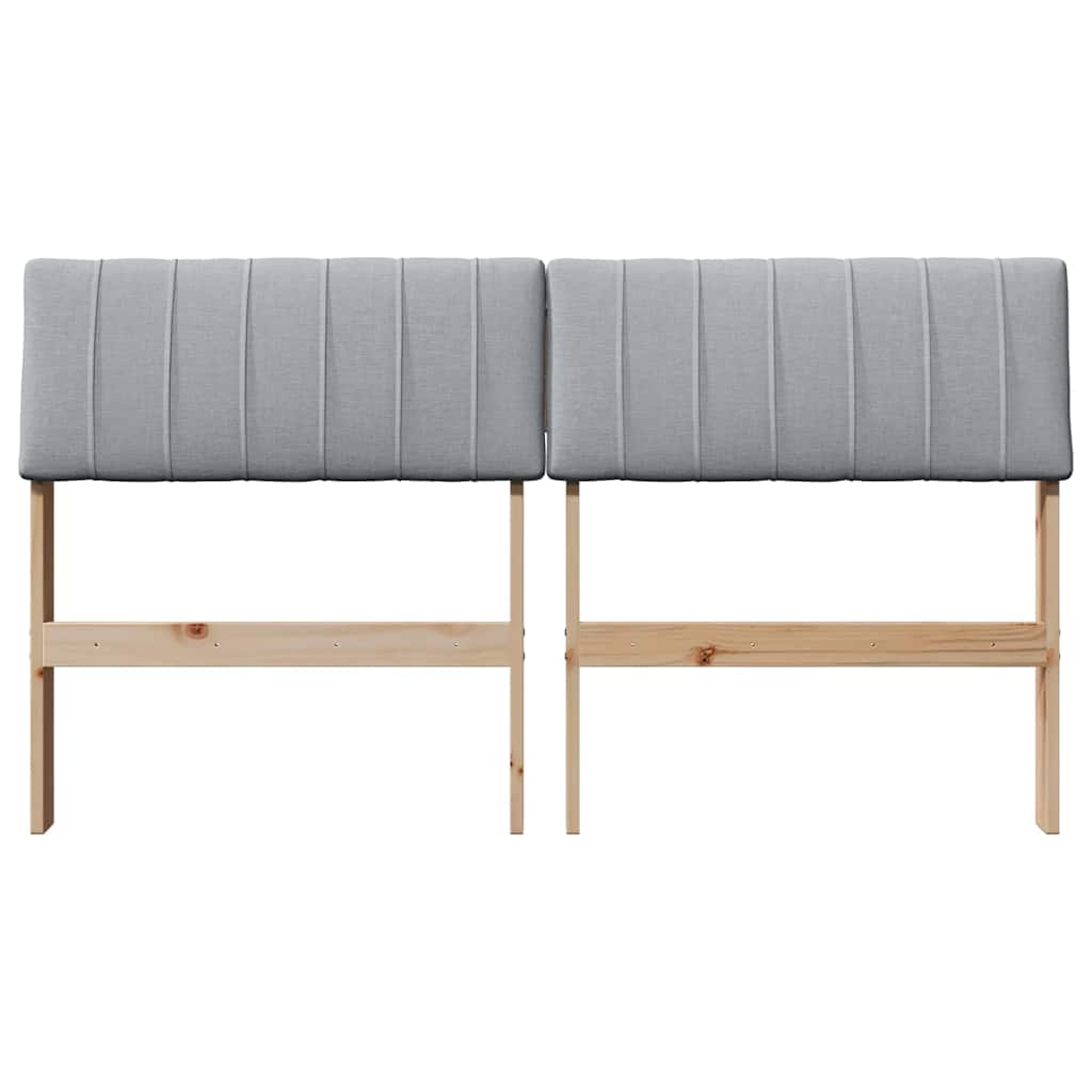 Testiera imbottita Grigio chiaro 135 cm Pino massello