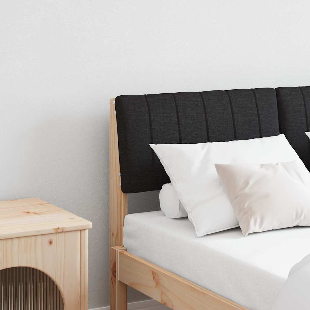 Testiera imbottita Nero 120 cm Pino massello