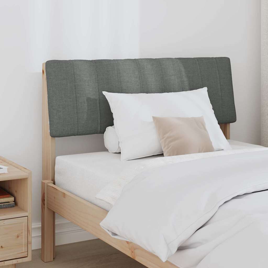 Testiera imbottita Grigio scuro 90 cm Pino massello