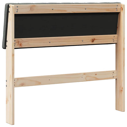 Testiera imbottita Grigio scuro 90 cm Pino massello