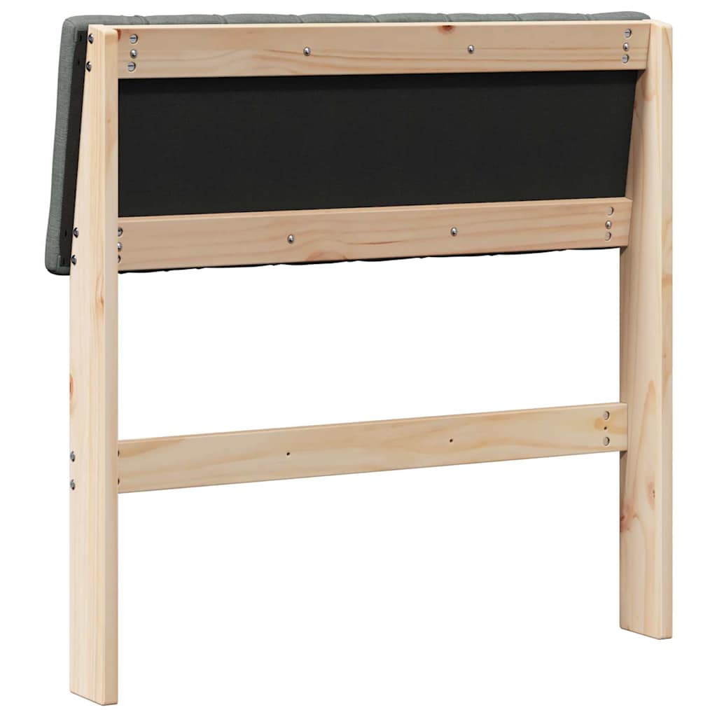 Testiera imbottita Grigio scuro 80 cm Pino massello