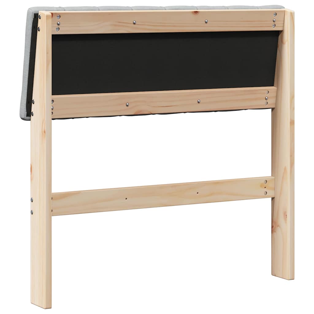 Testiera imbottita Grigio chiaro 75 cm Pino massello