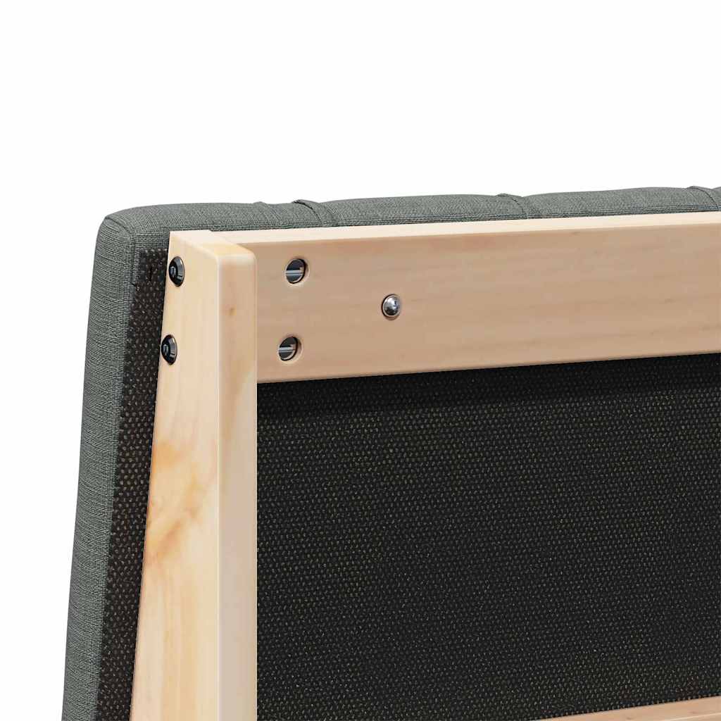 Testiera imbottita Grigio scuro 75 cm Pino massello