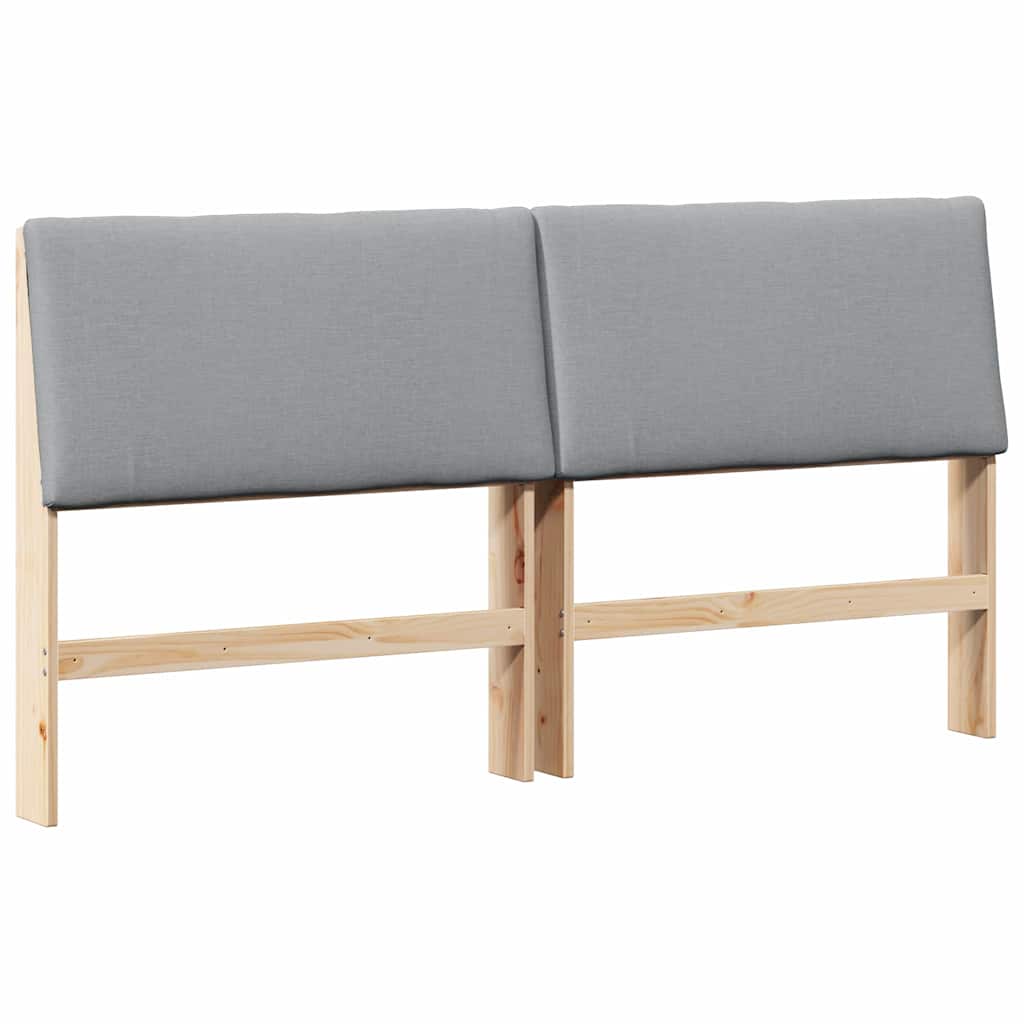 Testiera imbottita Grigio chiaro 200 cm Pino massello
