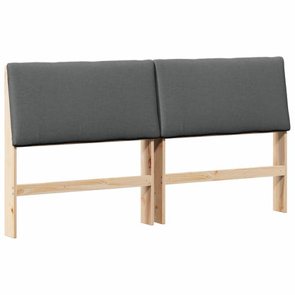 Testiera imbottita Grigio scuro 180 cm Pino massello