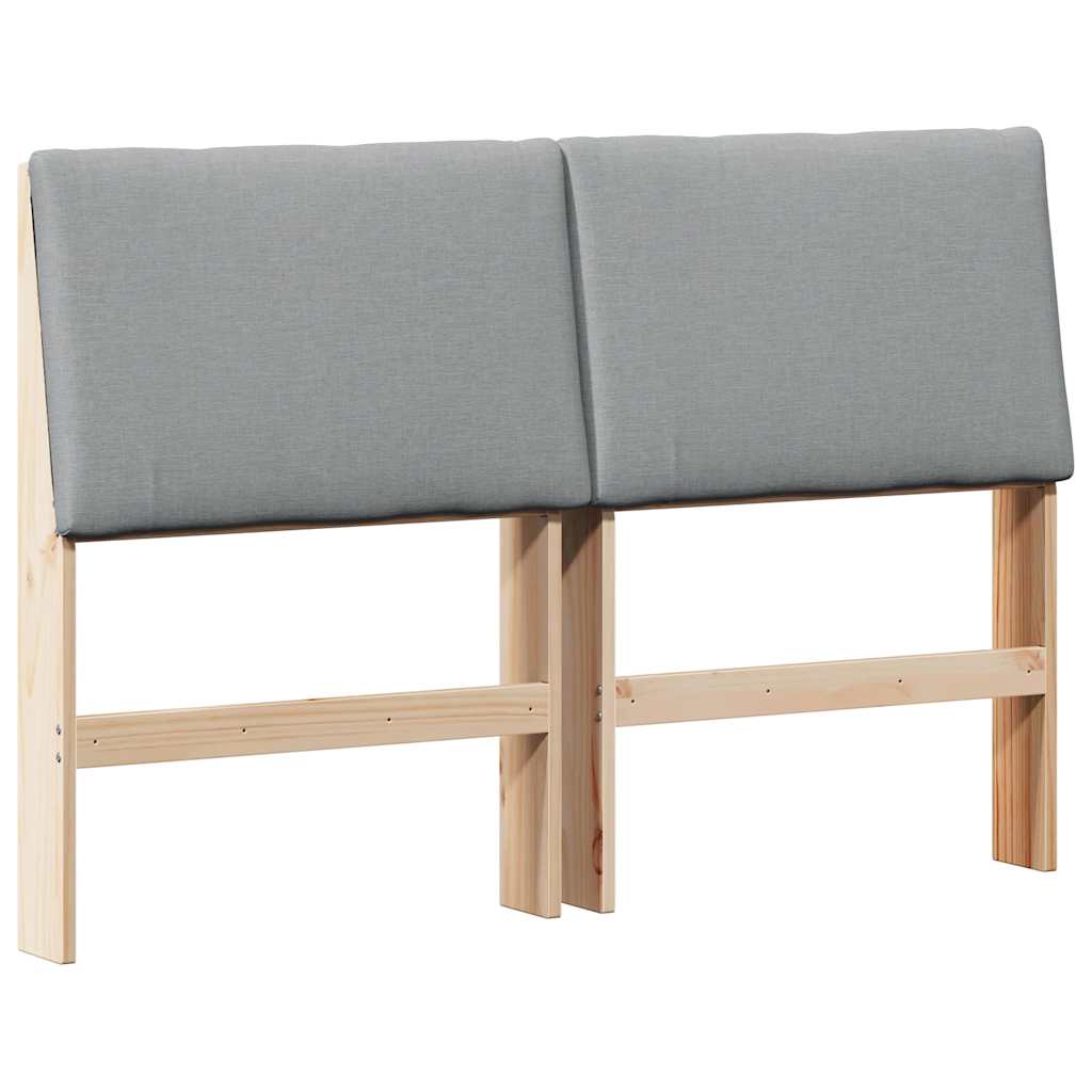 Testiera imbottita Grigio chiaro 160 cm Pino massello