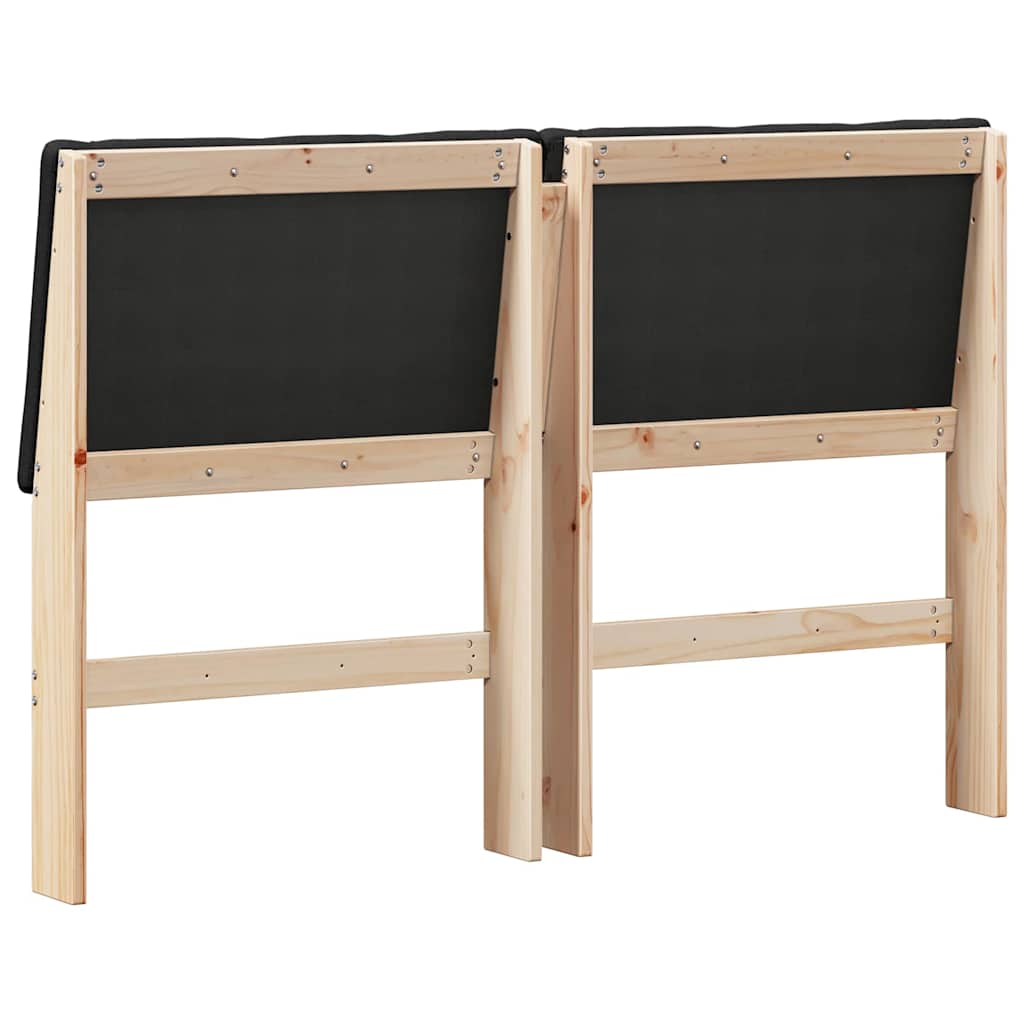 Testiera imbottita Nero 160 cm Pino massello