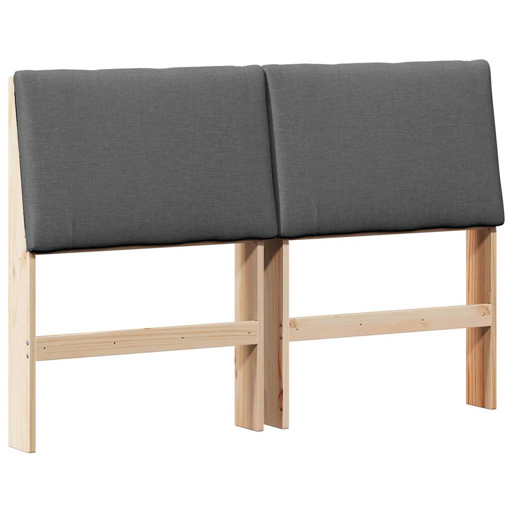 Testiera imbottita Grigio scuro 150 cm Pino massello