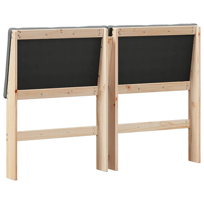 Testiera imbottita Grigio scuro 150 cm Pino massello