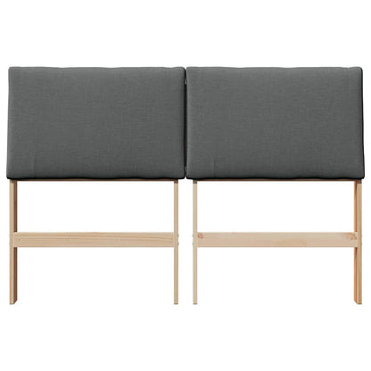 Testiera imbottita Grigio scuro 140 cm Pino massello