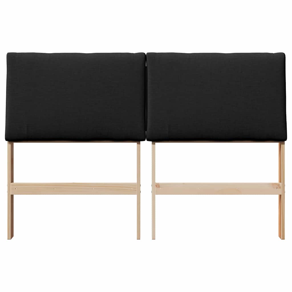 Testiera imbottita Nero 140 cm Pino massello