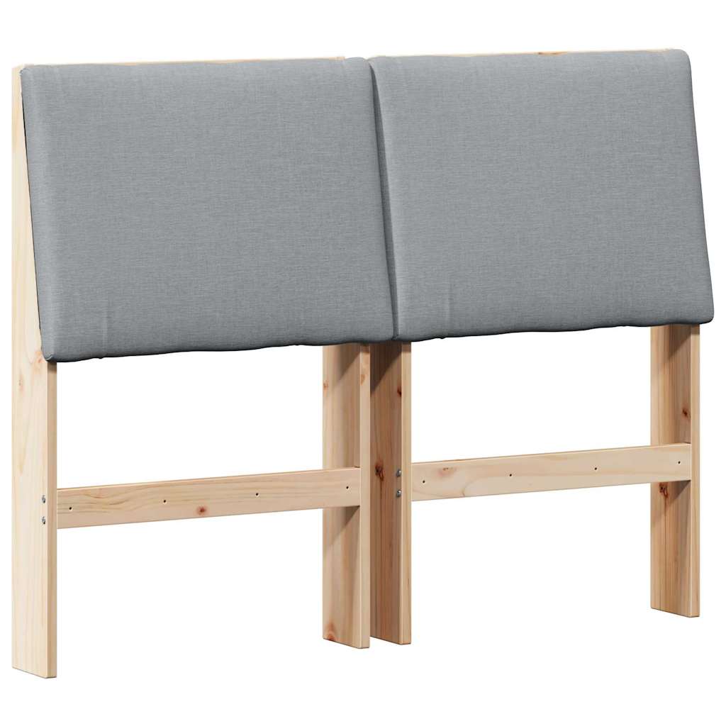 Testiera imbottita Grigio chiaro 135 cm Pino massello