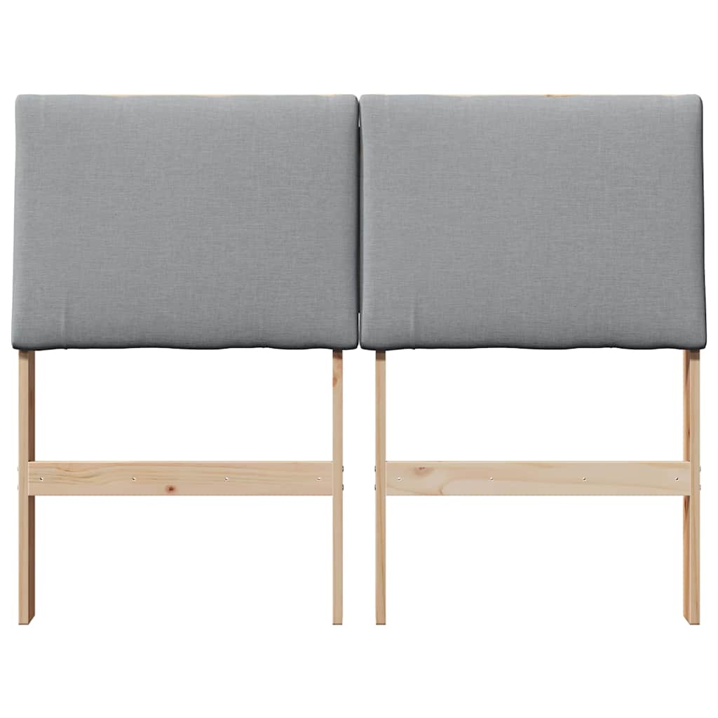 Testiera imbottita Grigio chiaro 135 cm Pino massello