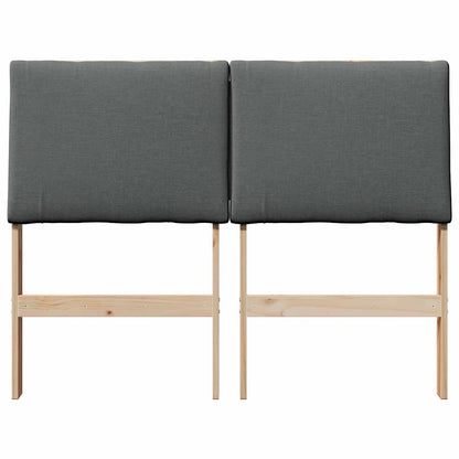 Testiera imbottita Grigio scuro 135 cm Pino massello