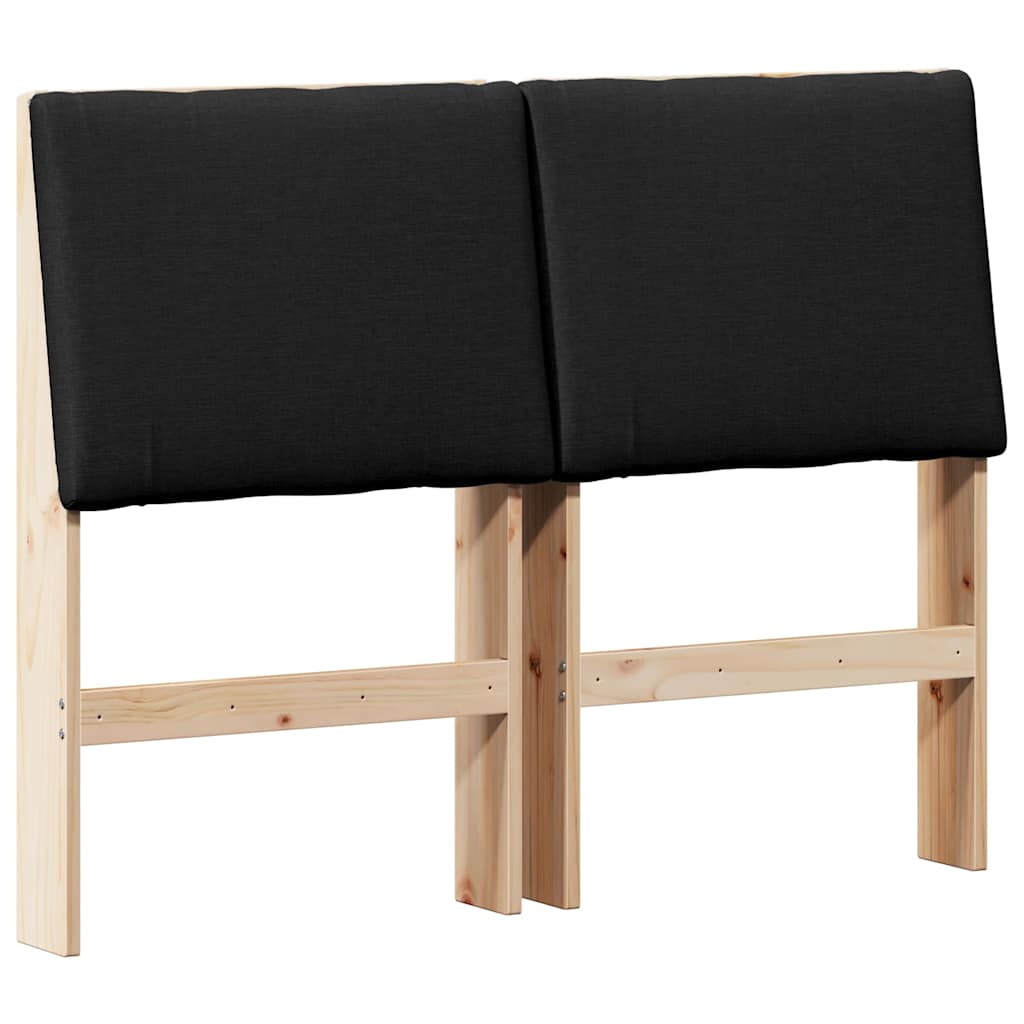 Testiera imbottita Nero 135 cm Pino massello